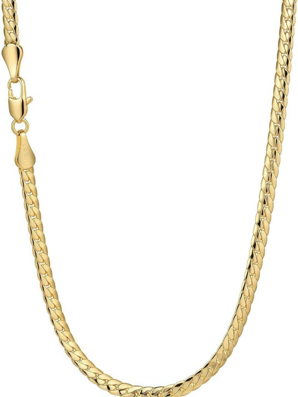 Stylish 14K Gold Flat Snake Chain Necklace for Men & Women, 3MM Width, 18"-24